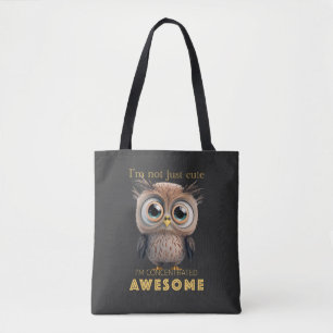 Owl Concentrated Awesome Cute Adorable Funny Quote Tote Bag