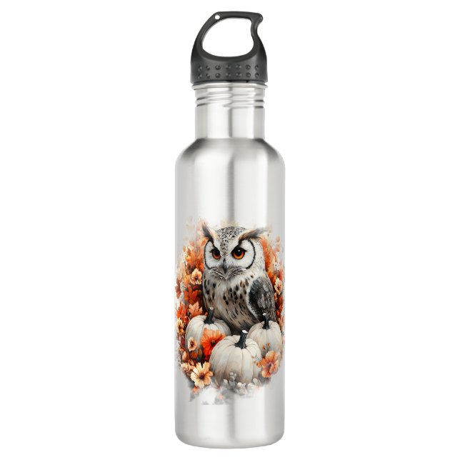 Owl Country Pumpkin 710 Ml Water Bottle (Front)