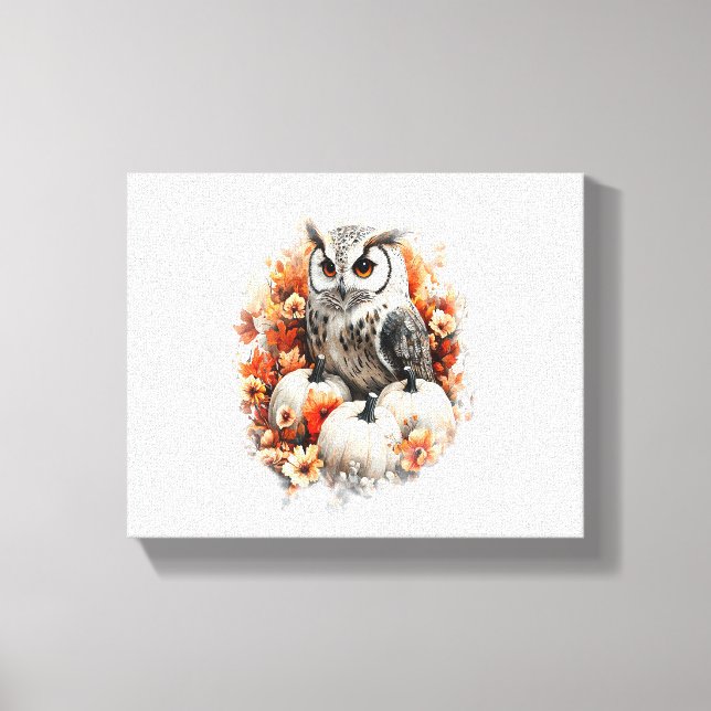 Owl Country Pumpkin Canvas Print (Front)