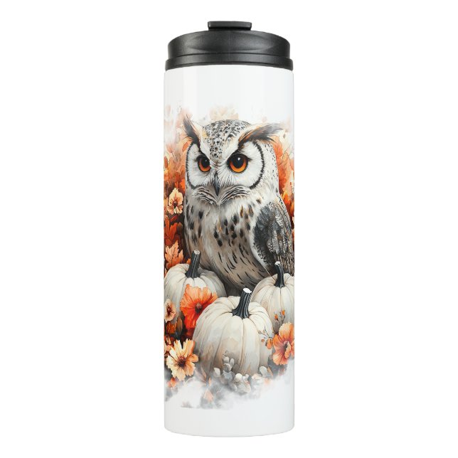 Owl Country Pumpkin Thermal Tumbler (Front)
