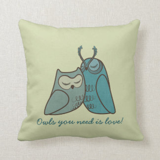Owl Couple Cuddling Cushion