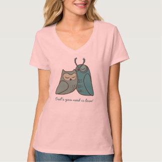 Owl Couple Cuddling T-Shirt