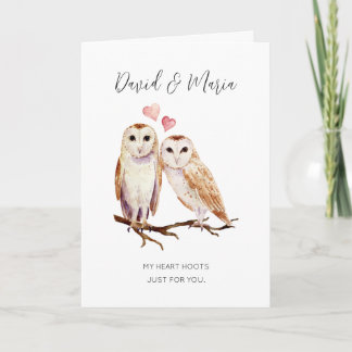 Owl Couple My Heart Hoots Anniversary Card