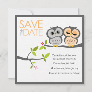 Owl Couple Wedding Save the Date