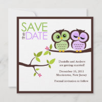 Owl Couple Wedding Save the Date