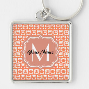 Owl Custom Monogram, Personalized Name Key Ring