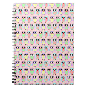 Owl Cute Pattern Pastel Notebook