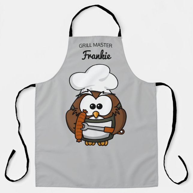Owl Dad Grillmaster Apron  (Front)