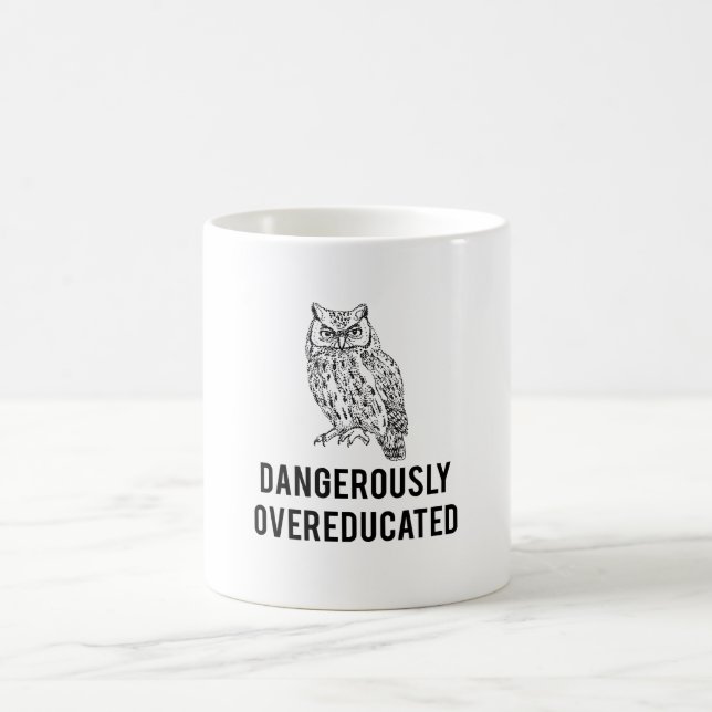 owl, dangerously overeducated coffee mug (Center)