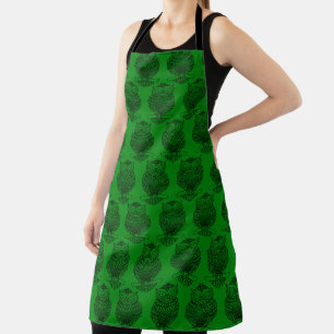 Owl (dark green) - Apron