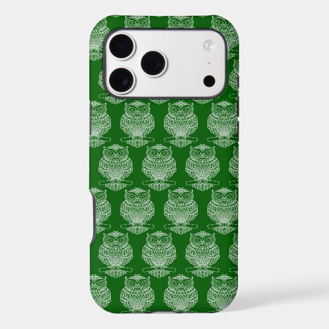 Owl (dark green) - iPhone (16 Pro Max) Case (Back)
