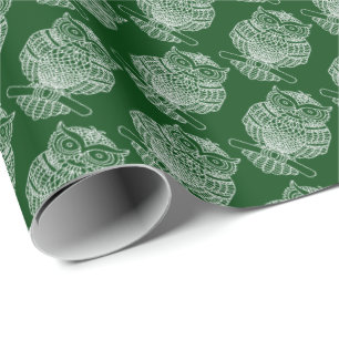 Owl (dark green) - Wrapping Paper