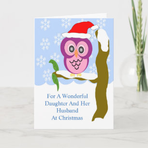 Owl Daughter Husband Christmas Holiday Card