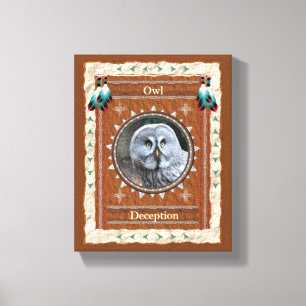 Owl - Deception Stretched Wrapped Canvas