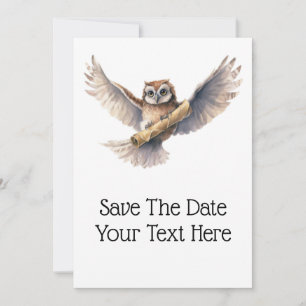 Owl Delivering Message - Save The Date