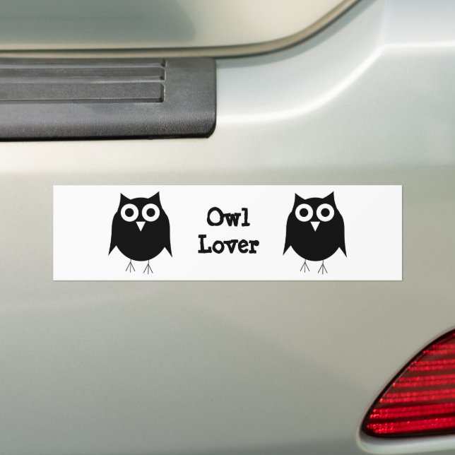 Owl Design Bumper Sticker (On Car)