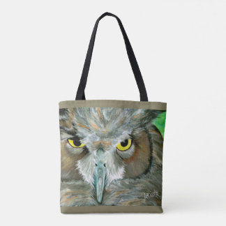 Owl Design: Double-Sided (Teal/Taupe) Tote