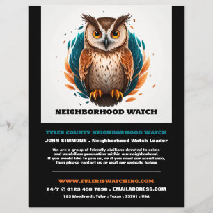 Owl Design, Neighborhood Community Watch Advert Flyer