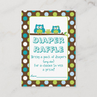 Owl Diaper Raffle Cards