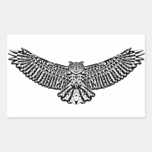 Owl Doodle Rectangular Sticker