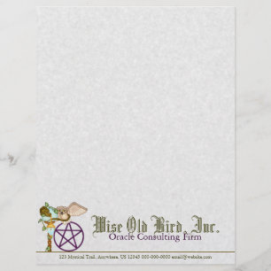 Owl, Dragon & Pentacle Pixel Art Personalised Letterhead
