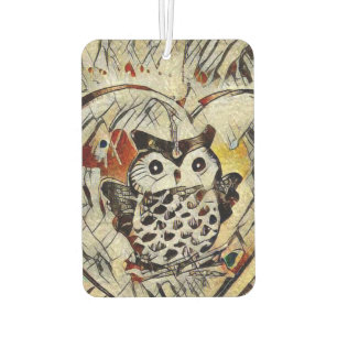 Owl drawing car air freshener