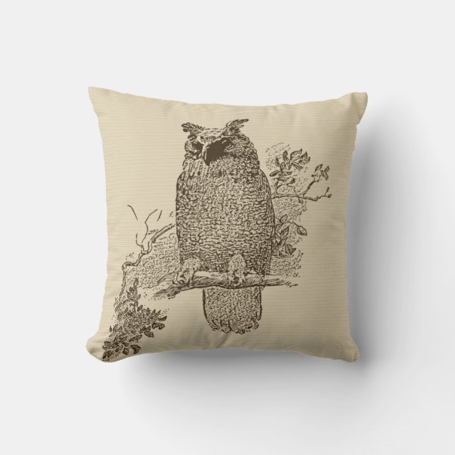 Owl Drawing Pillow (Front)
