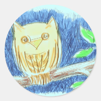 Owl Drawing Sticker