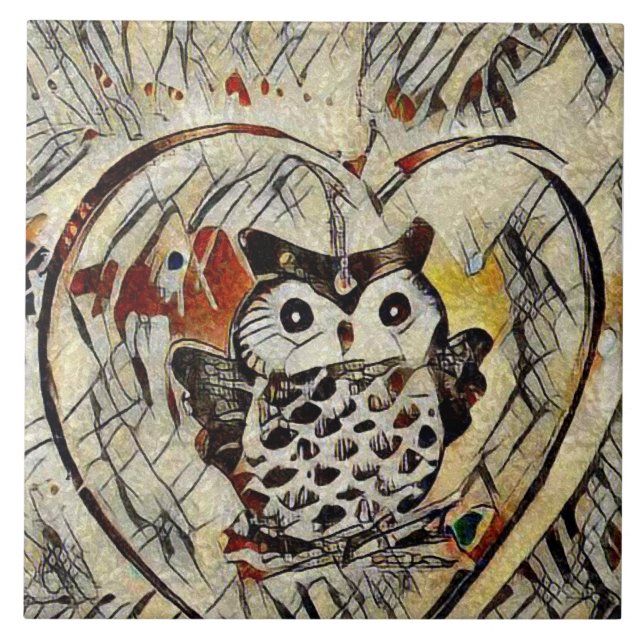 Owl drawing tile (Front)