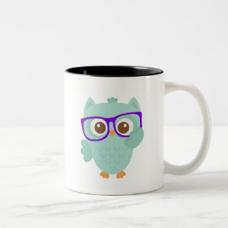 Owl drink it all Two-Tone coffee mug
