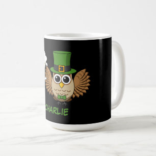 Owl Drinking Beer St Patrick's Day   Personalise Coffee Mug