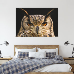 OWL, EAGLE OWL WRAPPED CANVAS PRINT