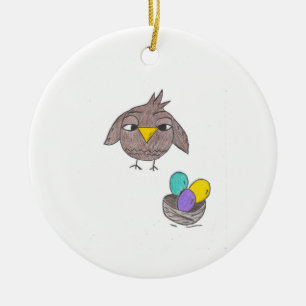 Owl Easter Ceramic Tree Decoration