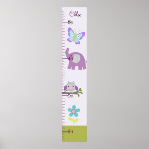 Owl, Elephant Nursery  Growth Chart Keep at 8x44!