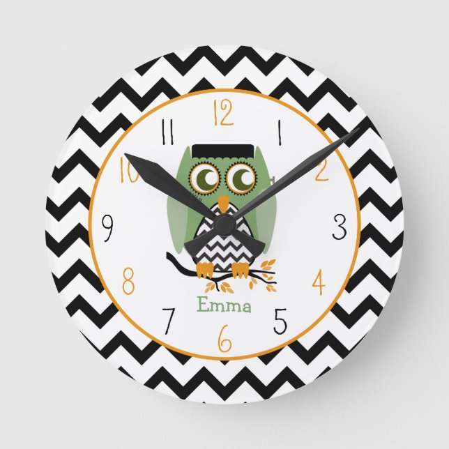 Owl - Enstein's Monster Personalised Clock (Front)