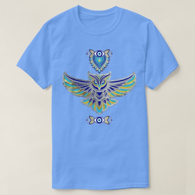 Owl Evil Eye Ornament 1  T-Shirt (Design Front)