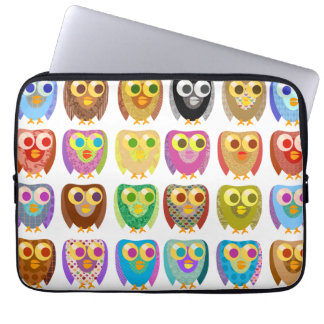 Owl Extravaganza Fun Patterned Owl Design Art Laptop Sleeve