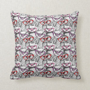 Owl Eyeglasses Pattern Cushion