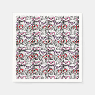 Owl Eyeglasses Pattern Napkin