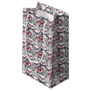 Owl Eyeglasses Pattern Small Gift Bag