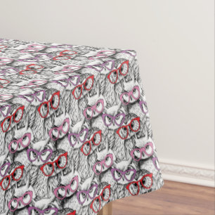 Owl Eyeglasses Pattern Tablecloth