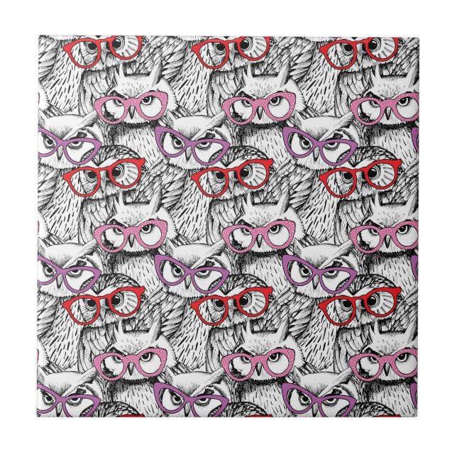 Owl Eyeglasses Pattern Tile (Front)