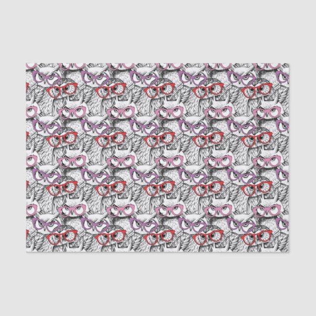 Owl Eyeglasses Pattern Tissue Paper (Front)