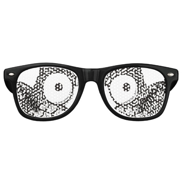 Owl Eyes Cartoon Retro Sunglasses (Front)