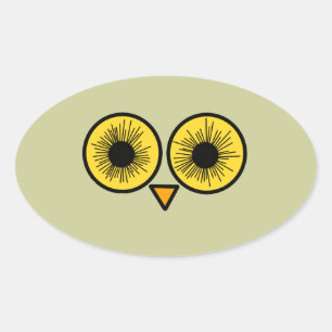 Owl Eyes Oval Sticker