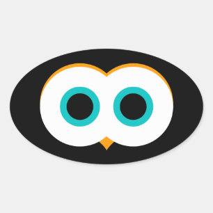 Owl Eyes Oval Sticker