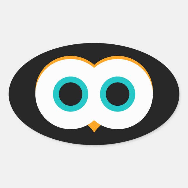 Owl Eyes Oval Sticker (Front)