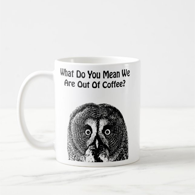 Owl Face Animals coffee funny art Mug (Left)