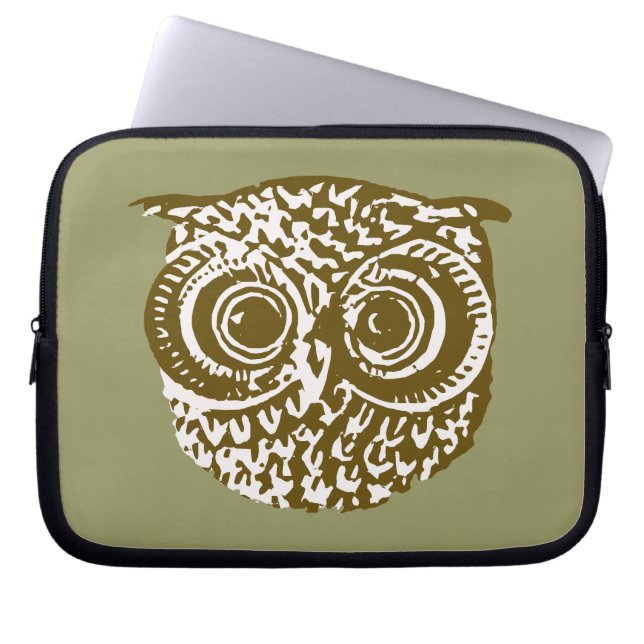 Owl face laptop sleeve (Front)