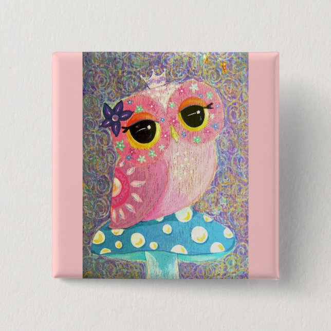 Owl Fairy Princess Button (Front)